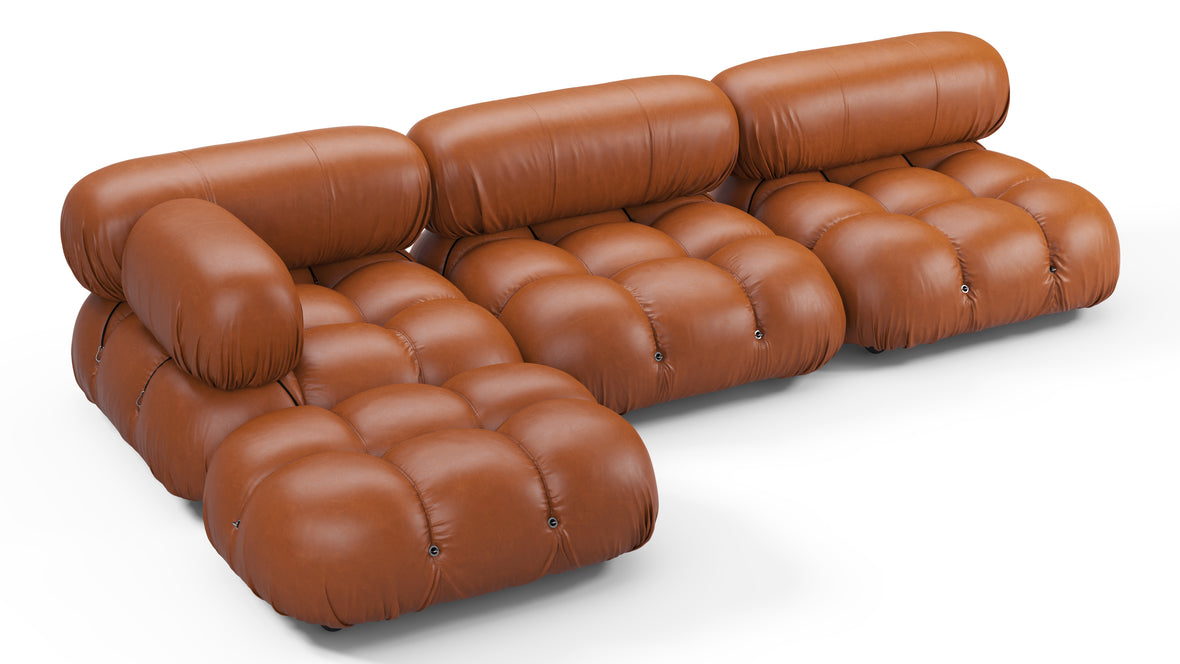 Bellini Sectional - Mario Bellini Sectional, Left Chaise, Tan Premium Leather