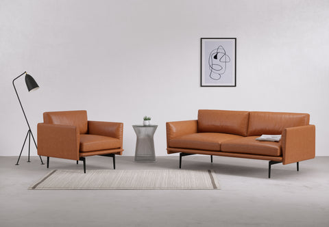 Toriko - Toriko Lounge Chair, Tan Premium Leather