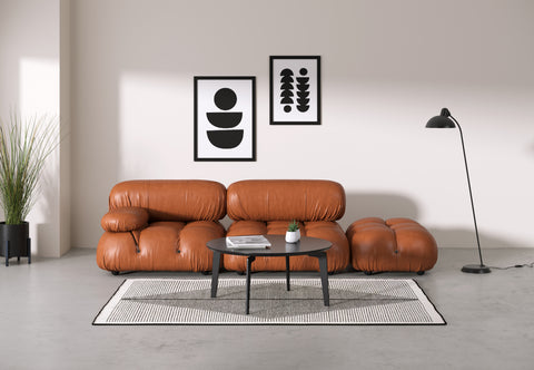 Bellini Sofa - Mario Bellini Open End Sofa, Right, Tan Premium Leather