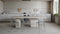 Enzo - Enzo Dining Table, Silver Travertine, 98in