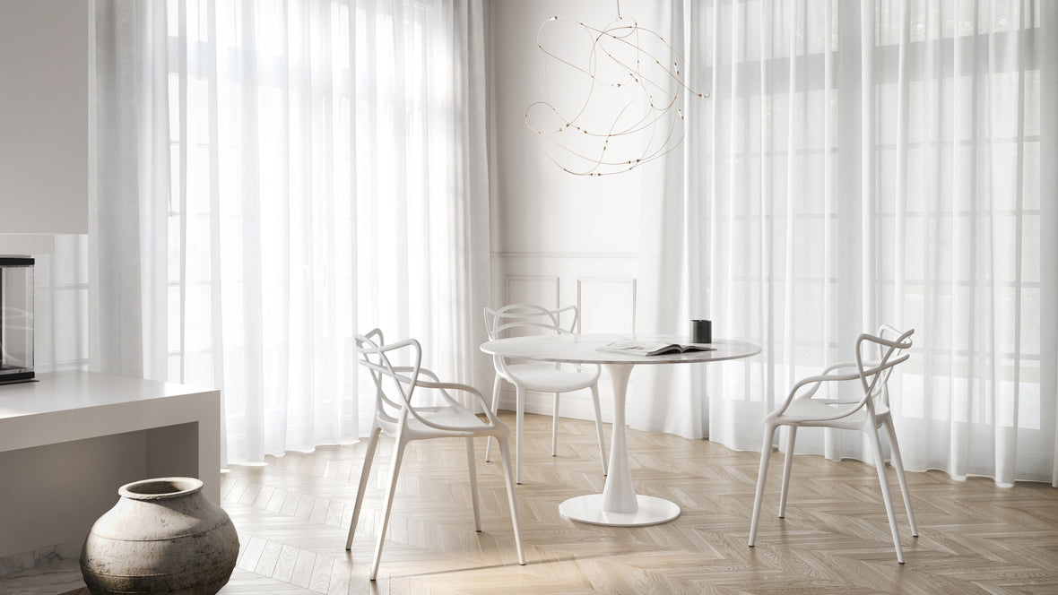 Aarhus - Aarhus Round Dining Table, Carrara Marble, 47in