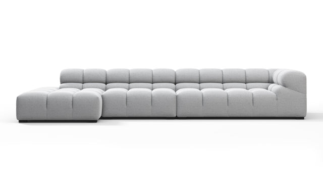 Tufty - Tufty Sectional, Large, Left Chaise, Light Gray Wool