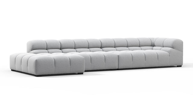 Tufty - Tufty Sectional, Large, Left Chaise, Light Gray Wool