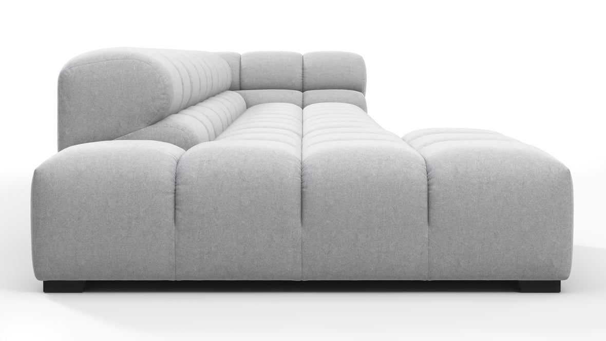 Tufty - Tufty Sectional, Large, Left Chaise, Light Gray Wool