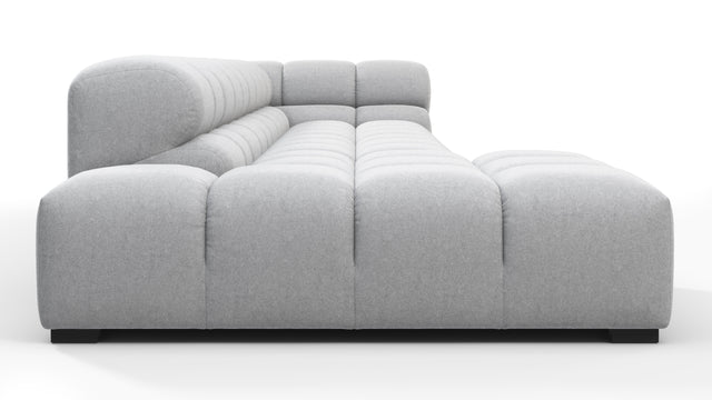 Tufty - Tufty Sectional, Large, Left Chaise, Light Gray Wool