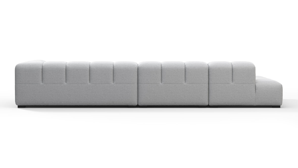 Tufty - Tufty Sectional, Large, Left Chaise, Light Gray Wool