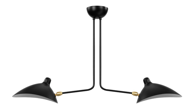 Mouille Ceiling - Mouille Two Arm Ceiling Light, Black