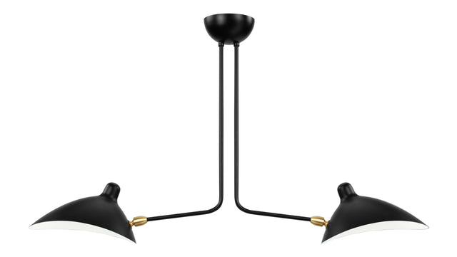 Mouille Ceiling - Mouille Two Arm Ceiling Light, Black