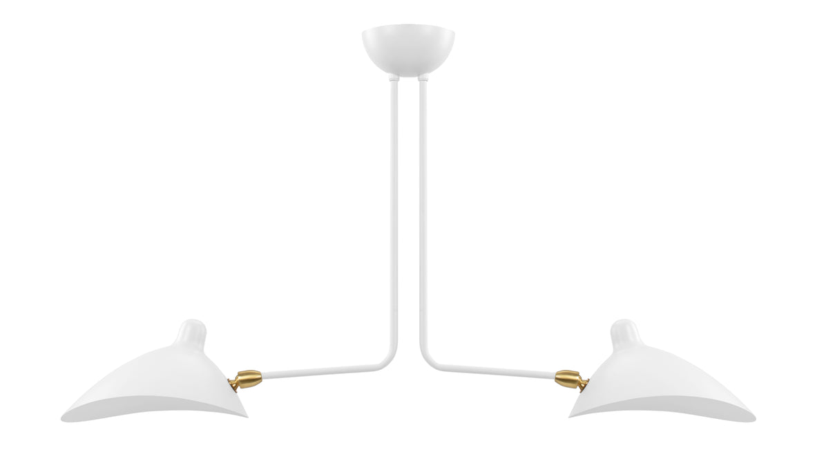 Mouille Ceiling - Mouille Two Arm Ceiling Light, White