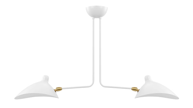 Mouille Ceiling - Mouille Two Arm Ceiling Light, White