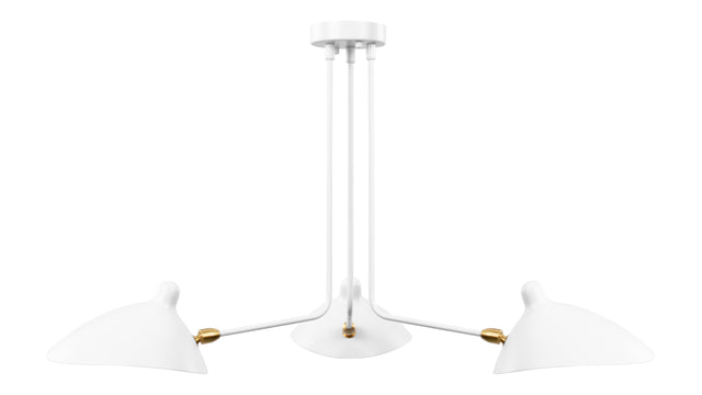 Mouille - Mouille Three Arm Ceiling Light, Small, White