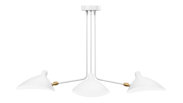 Mouille - Mouille Three Arm Ceiling Light, Small, White
