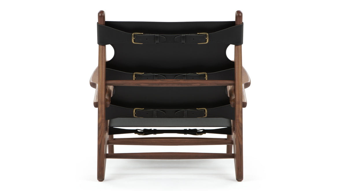 Hendrik - Hendrik Chair, Deep Black Vegan Leather and Walnut