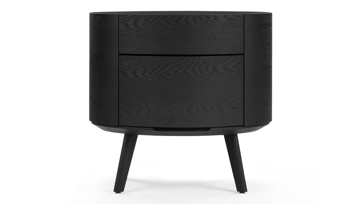 Felix - Felix Two Drawer Nightstand, Black Ash