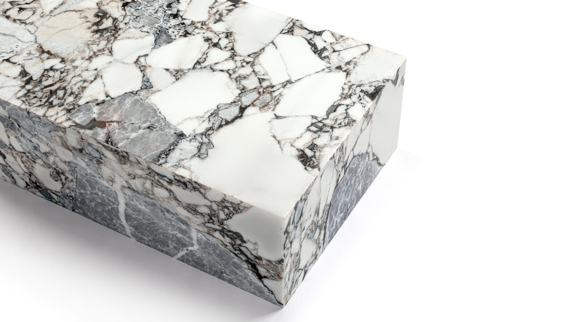 Plinth - Plinth Coffee Table, Modellato Marble