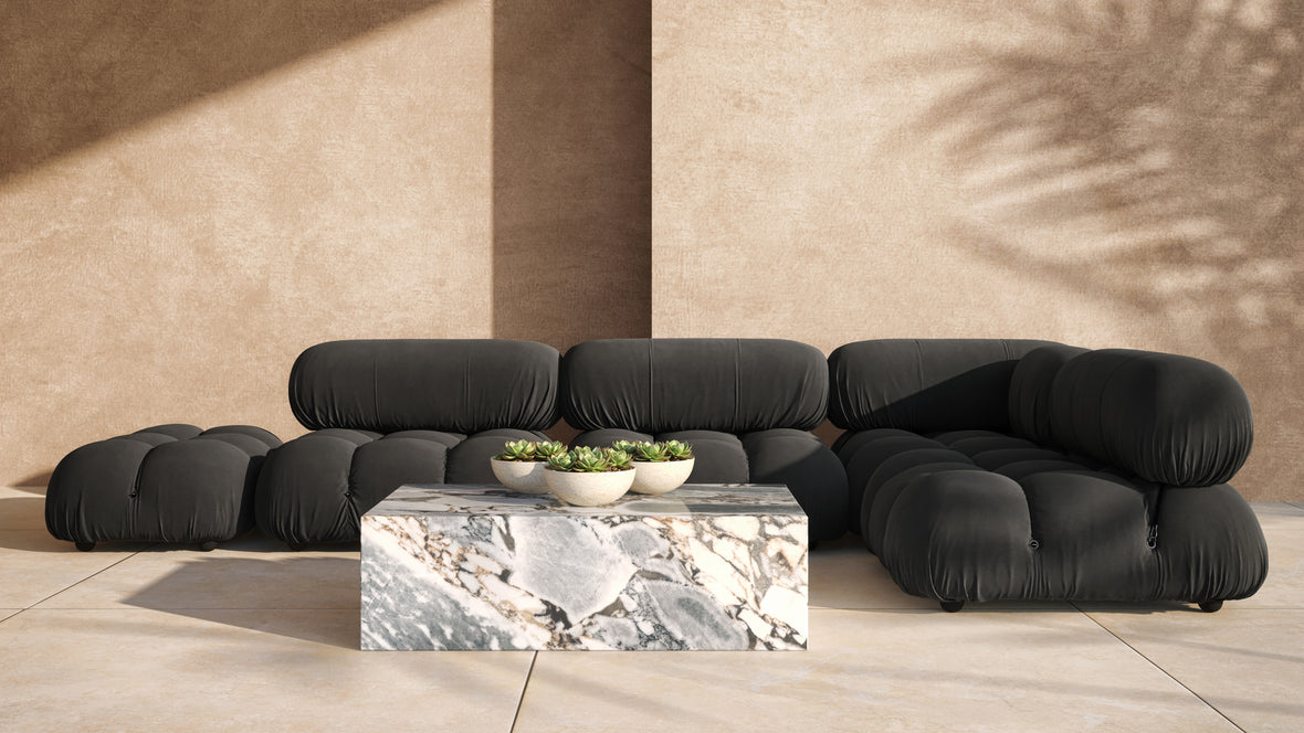 Plinth - Plinth Coffee Table, Modellato Marble