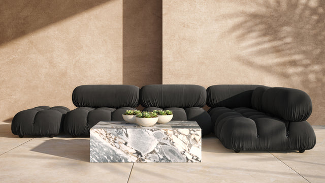 Plinth - Plinth Coffee Table, Modellato Marble