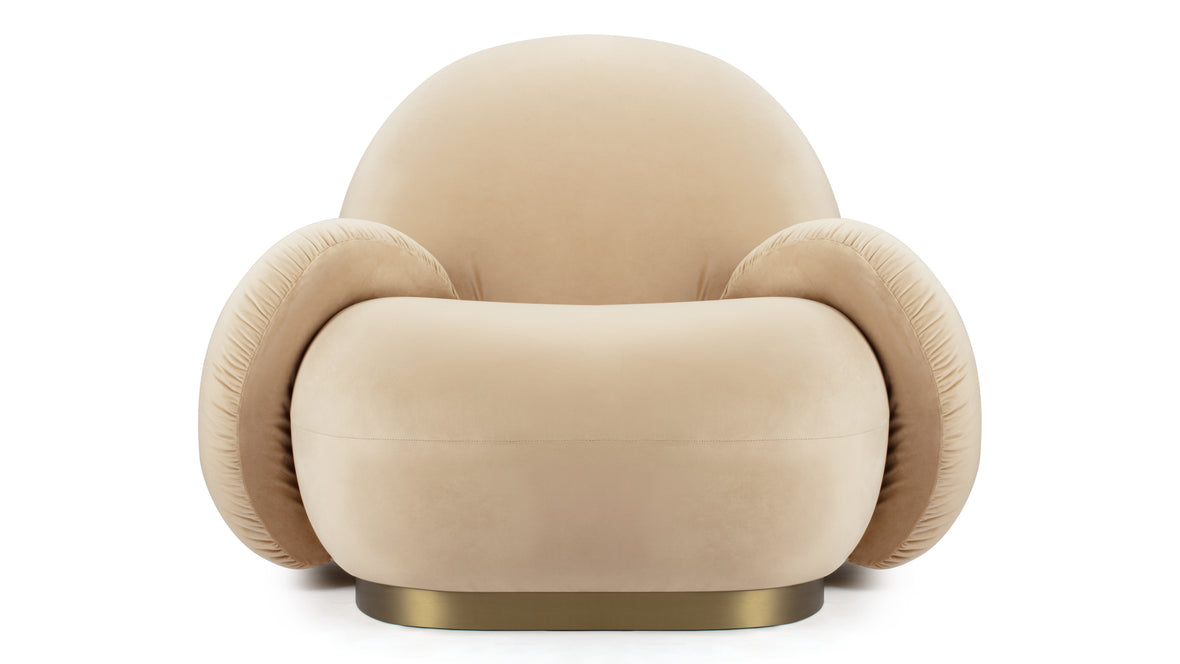 Pacha - Pacha Lounge Armchair, Ecru Velvet