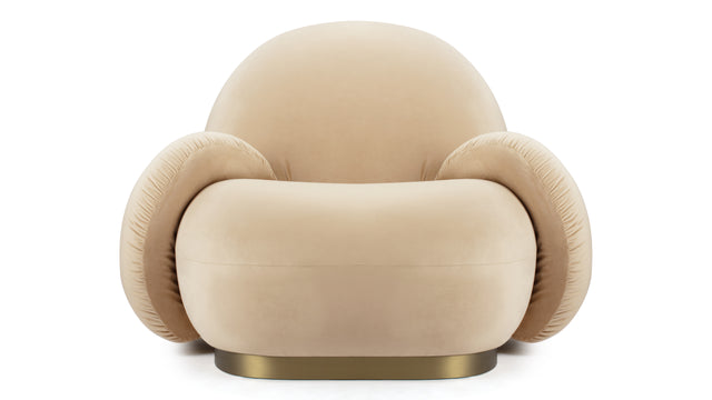 Pacha - Pacha Lounge Armchair, Ecru Velvet