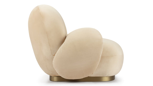 Pacha - Pacha Lounge Armchair, Ecru Velvet