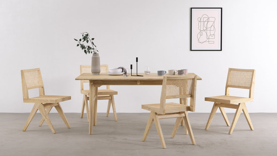 Jeanneret Dining Chair - Pierre Jeanneret Side Chair, Natural Ash