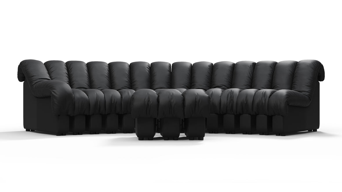 DS 600 - DS 600 Sectional, Combination 2, Left Arm, Black Vegan Leather
