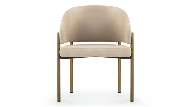 Esme - Esme Dining Chair, Latte Vegan Suede and Brushed Brass