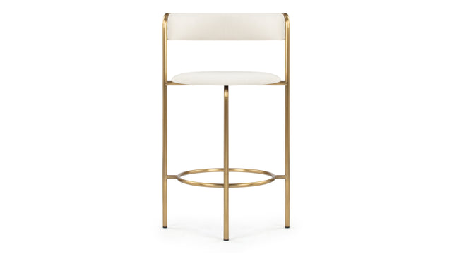 Demi - Demi Bar Stool, Oatmeal Brushed Weave and Brass