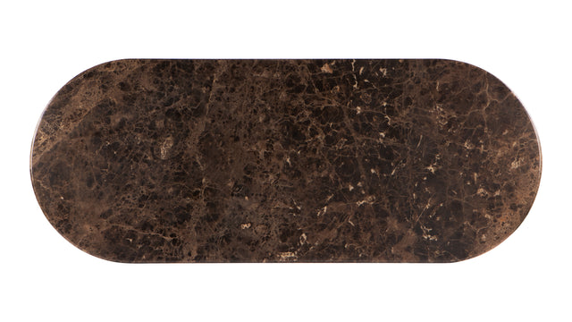 Saturn - Saturn Oval Dining Table, Dark Emperador Marble, 98in