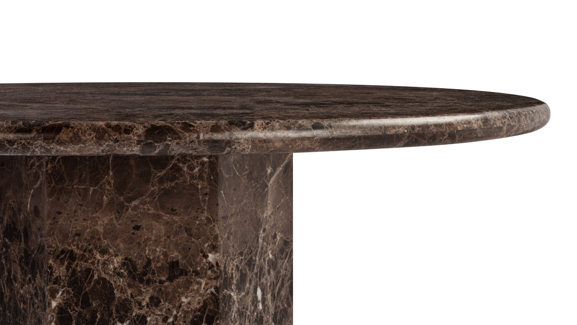 Saga - Saga Round Dining Table, Dark Emperador Marble, 47in