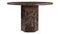Saga - Saga Round Dining Table, Dark Emperador Marble, 47in