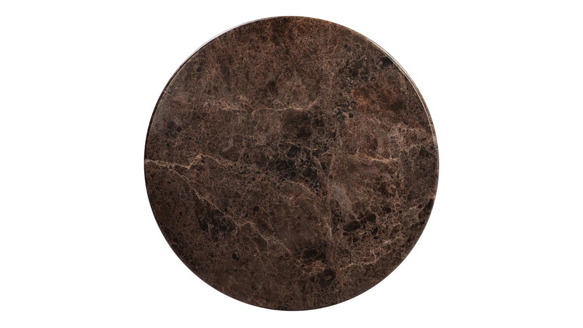 Saga - Saga Round Dining Table, Dark Emperador Marble, 47in
