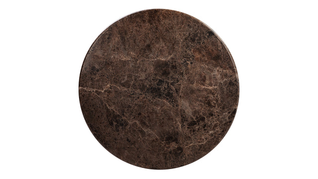 Saga - Saga Round Dining Table, Dark Emperador Marble, 47in