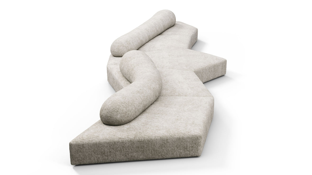 On the Rocks - On the Rocks Sofa, Five Seater, Dove Textured Chenille