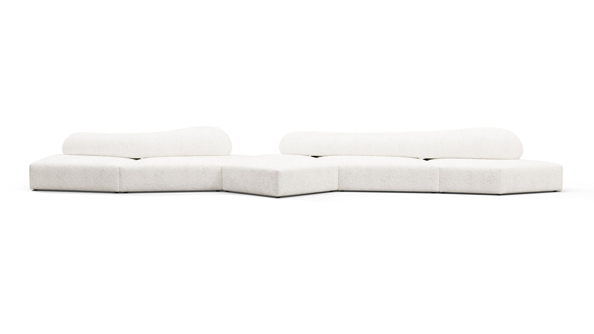 On the Rocks - On the Rocks Sofa, Five Seater, White Textured Chenille