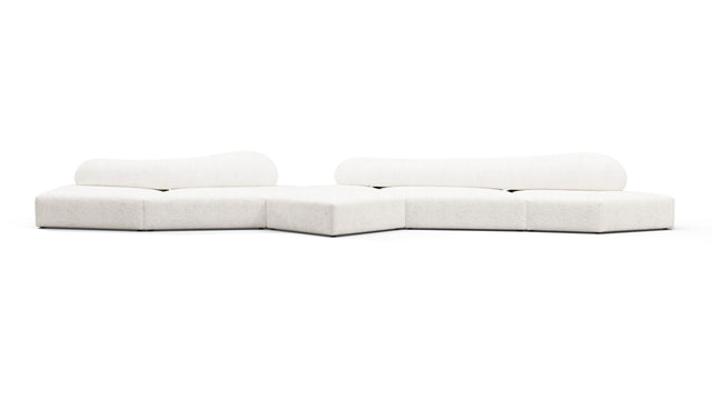 On the Rocks - On the Rocks Sofa, Five Seater, White Textured Chenille