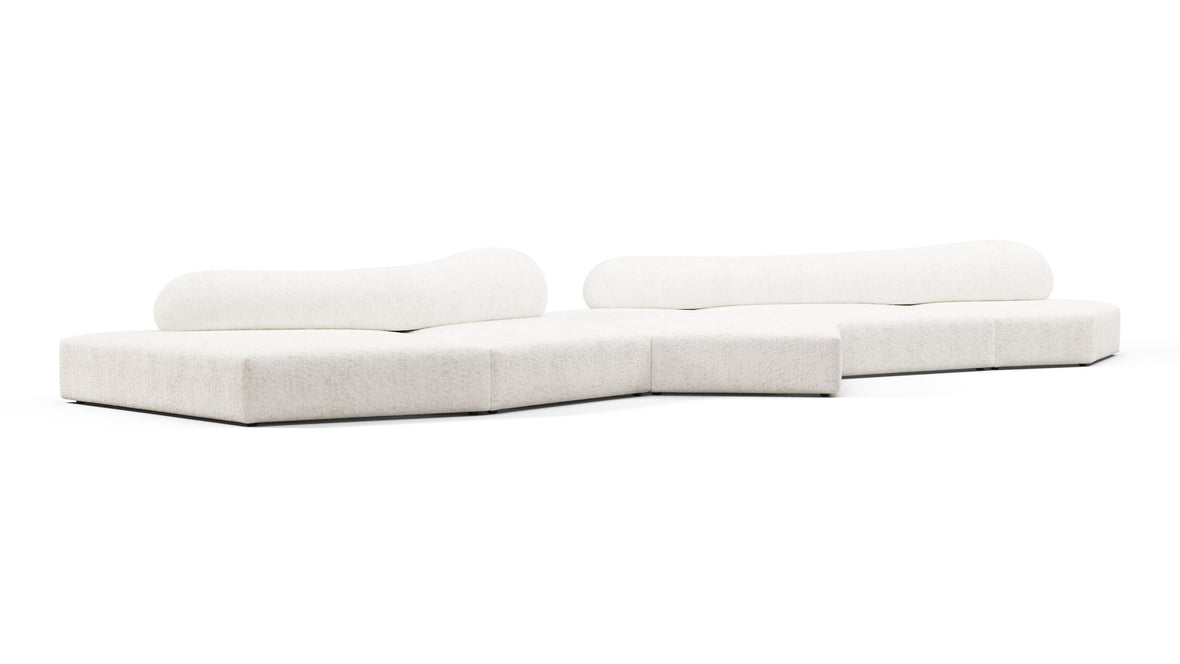 On the Rocks - On the Rocks Sofa, Five Seater, White Textured Chenille