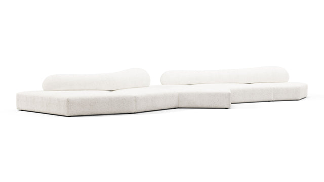 On the Rocks - On the Rocks Sofa, Five Seater, White Textured Chenille