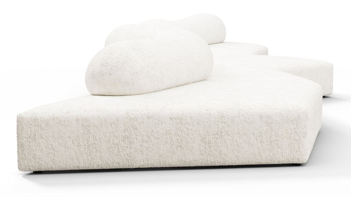 On the Rocks - On the Rocks Sofa, Five Seater, White Textured Chenille