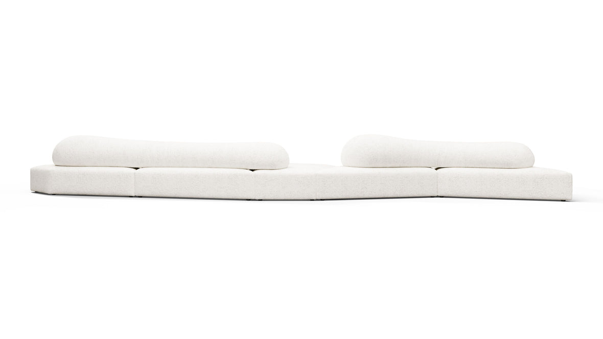 On the Rocks - On the Rocks Sofa, Five Seater, White Textured Chenille