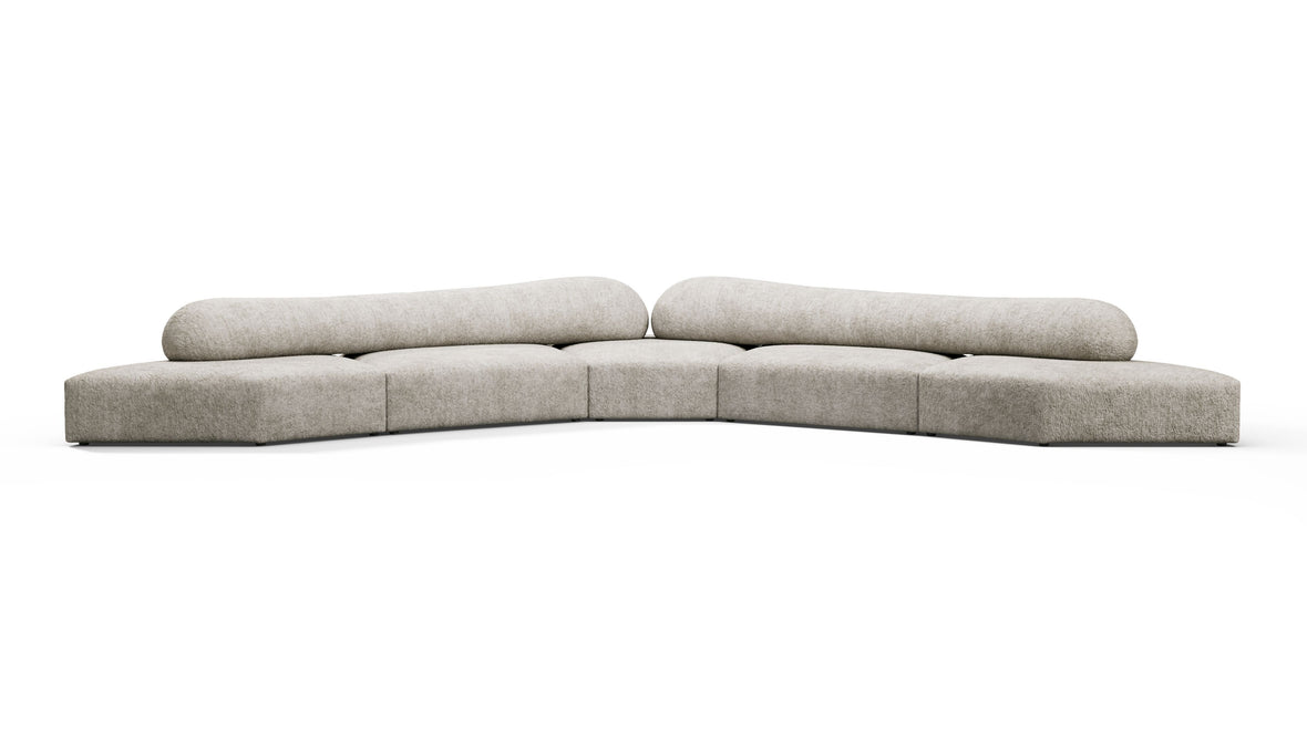 On the Rocks - On the Rocks Sofa, Large Corner, Dove Textured Chenille