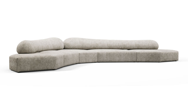 On the Rocks - On the Rocks Sofa, Large Corner, Dove Textured Chenille
