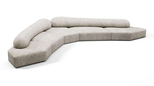 On the Rocks - On the Rocks Sofa, Large Corner, Dove Textured Chenille