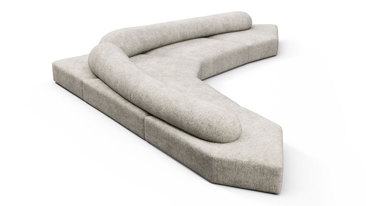 On the Rocks - On the Rocks Sofa, Large Corner, Dove Textured Chenille