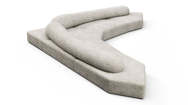 On the Rocks - On the Rocks Sofa, Large Corner, Dove Textured Chenille