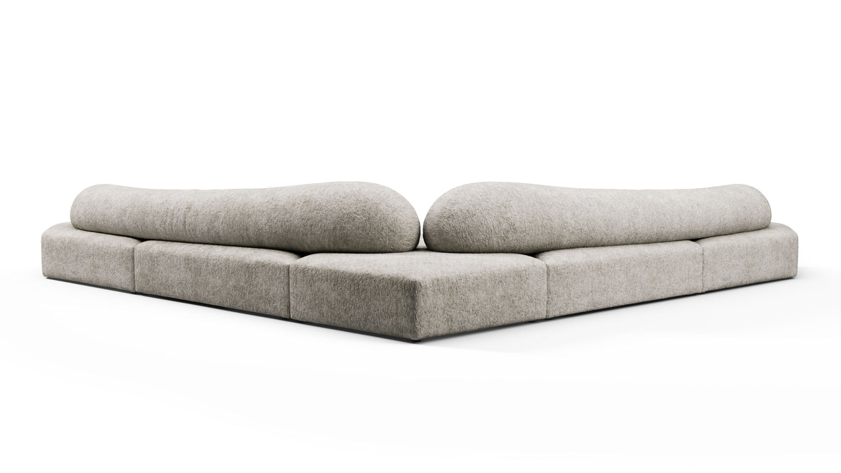 On the Rocks - On the Rocks Sofa, Large Corner, Dove Textured Chenille