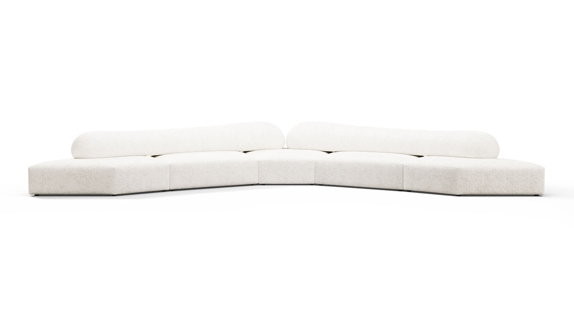 On the Rocks - On the Rocks Sofa, Large Corner, White Textured Chenille