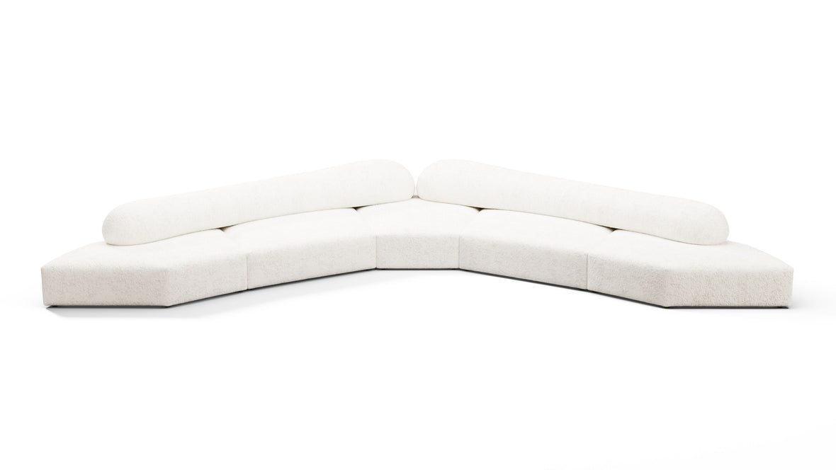 On the Rocks - On the Rocks Sofa, Large Corner, White Textured Chenille