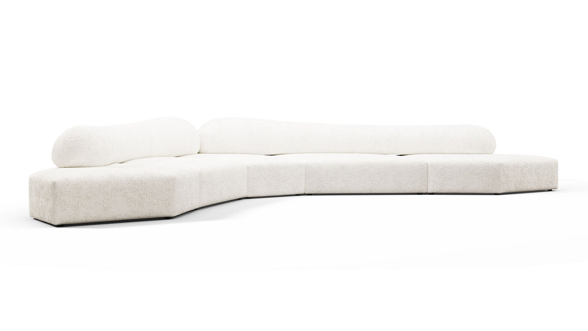On the Rocks - On the Rocks Sofa, Large Corner, White Textured Chenille