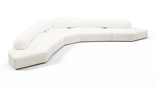On the Rocks - On the Rocks Sofa, Large Corner, White Textured Chenille